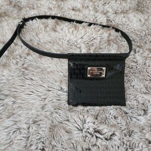 MICHAEL Michael Kors Black Patent Leather‎ Belt Bag 552223 Size Large